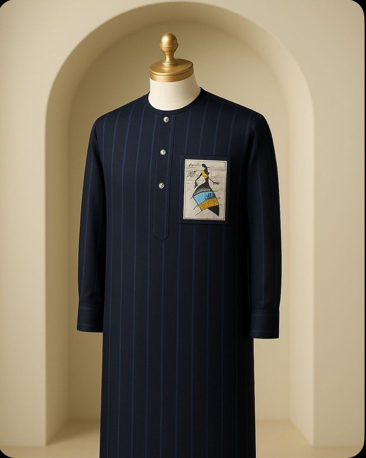 Midnight Striped Vintage Kaftan